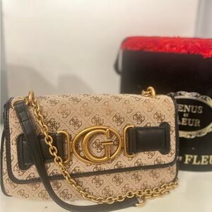 Guess Monogram Chain Shoulder Bag Y2K Rich Girl Aesthetic